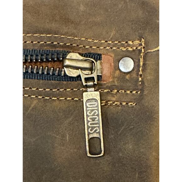 Coastal Hillbilly Brown Leather Clutch Purse Zipper Hand Made Rustic - Picture 6 of 9